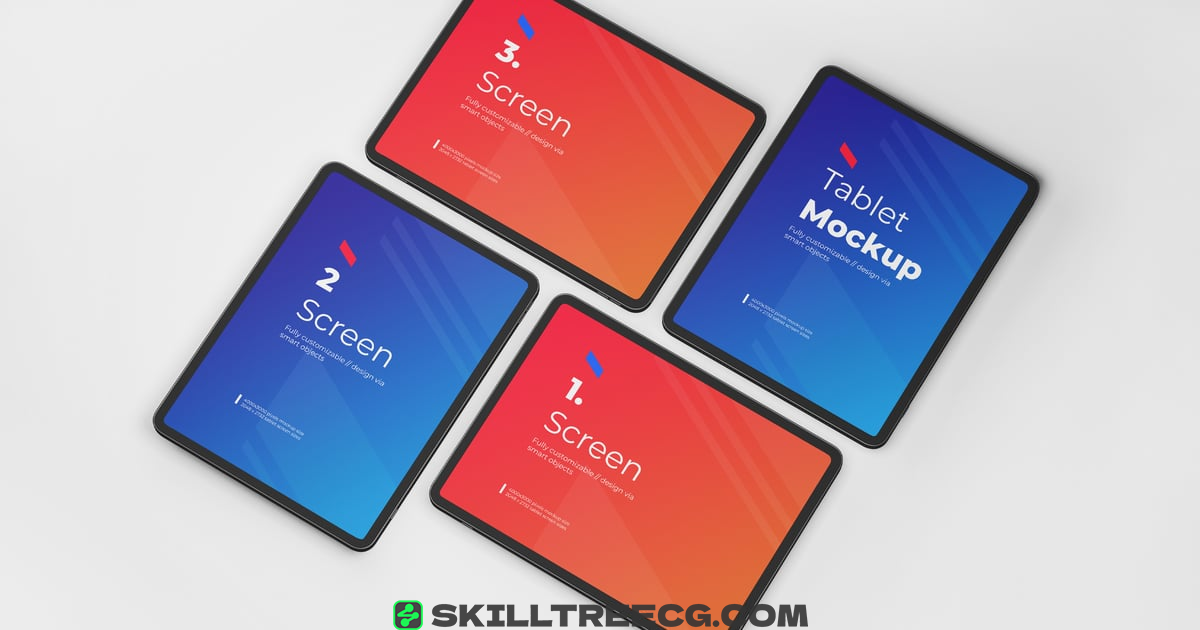 Smart iOS Tablet Mockup Template（887656）-技能树